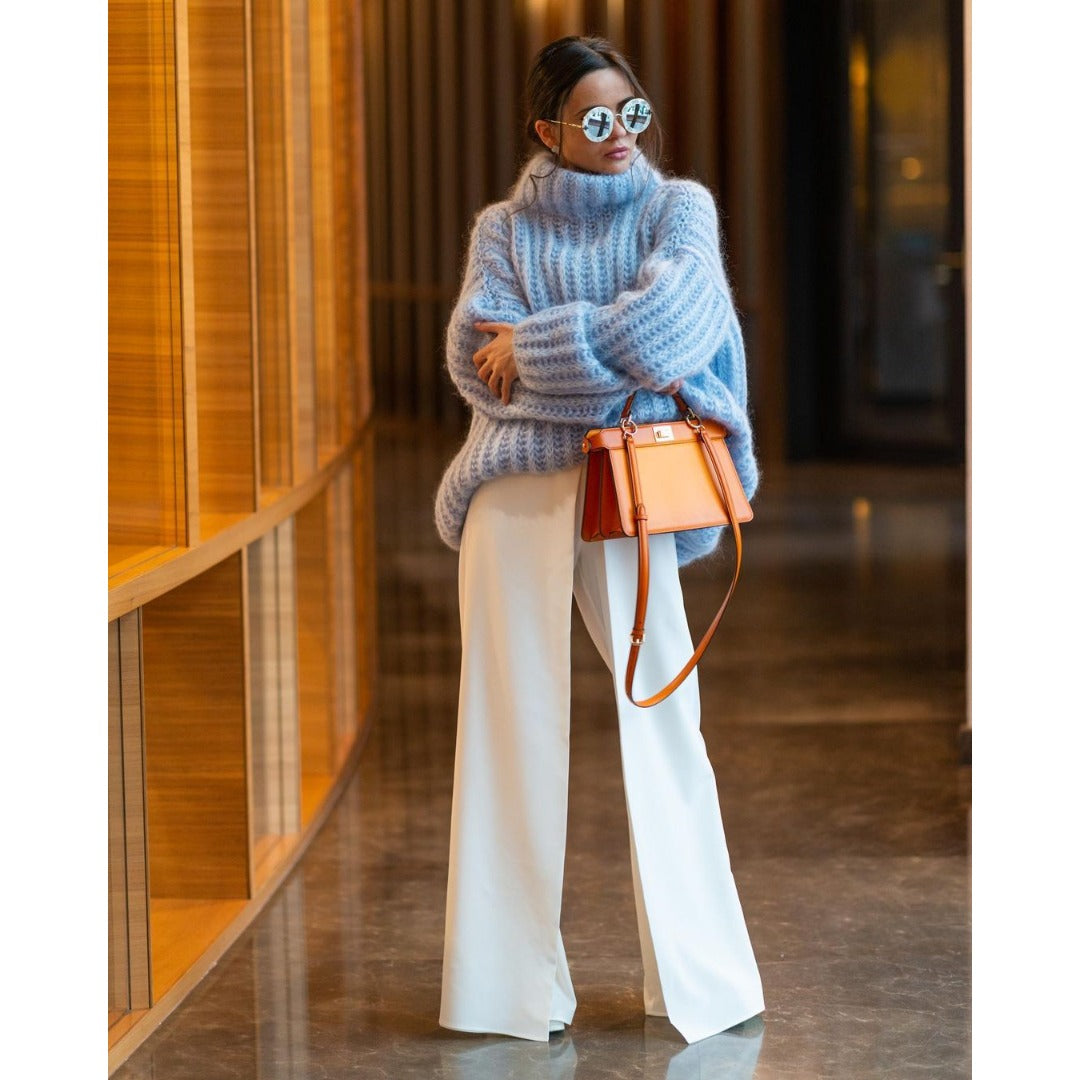 Wholesale Winter Knitted Pullover Fluffy Long-sleeved Sweater